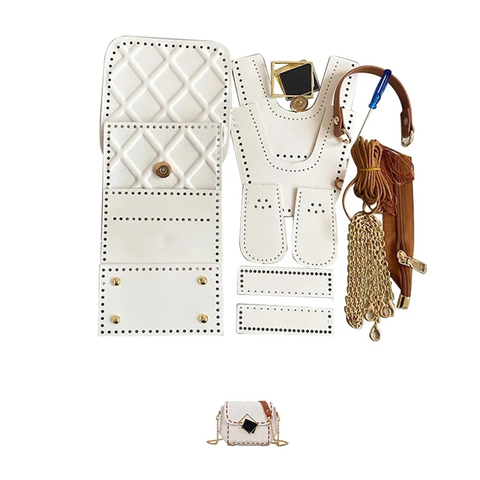 Ensemble de Sacs Faits à la Main, matériel Couture, Bricolage, Sac bandoulière, Kit Fabrication, Poche, Artisanal en Cuir