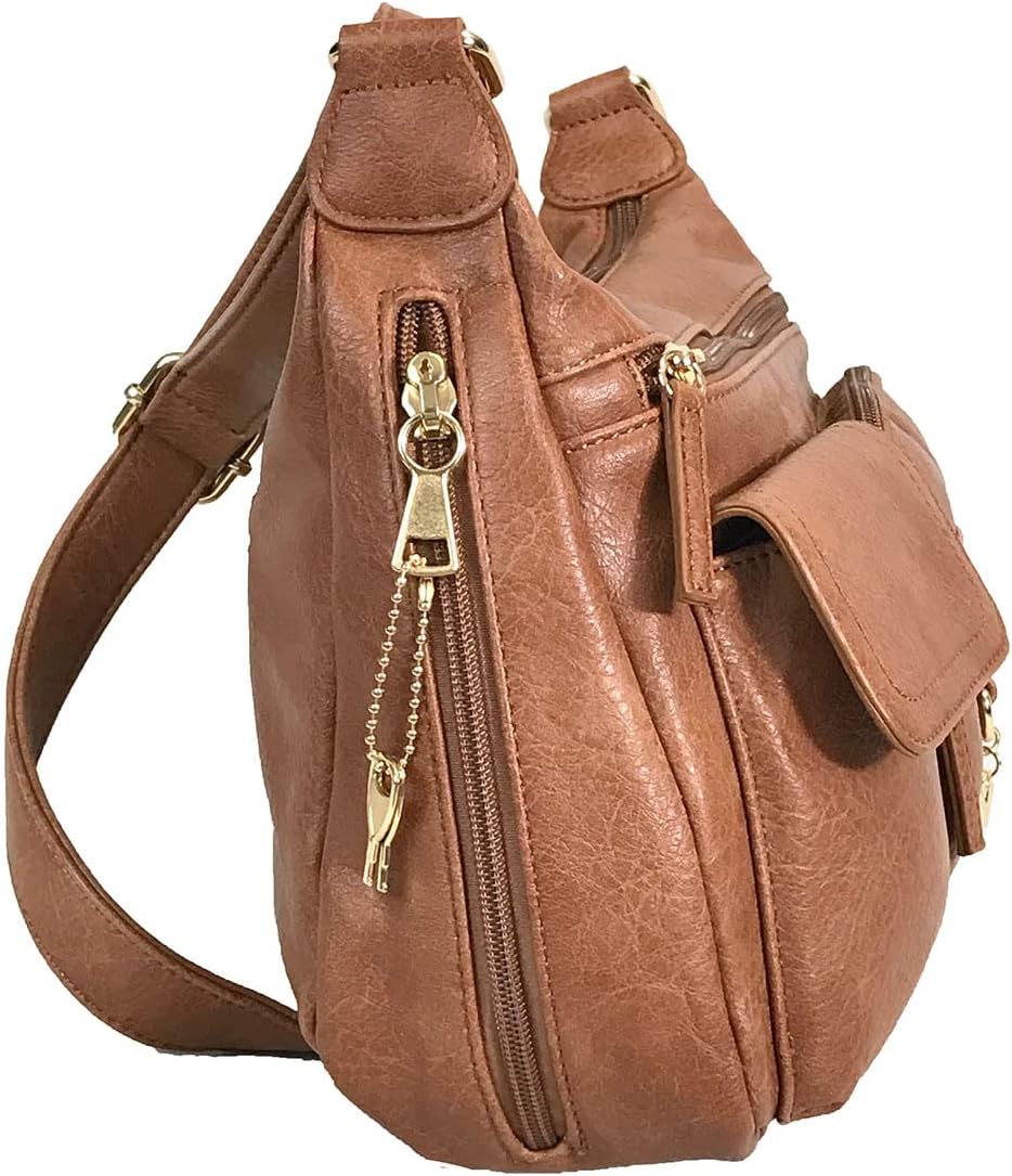 Front Pockets side Locking Concealed Carry Purse CCW Crossbody Bag