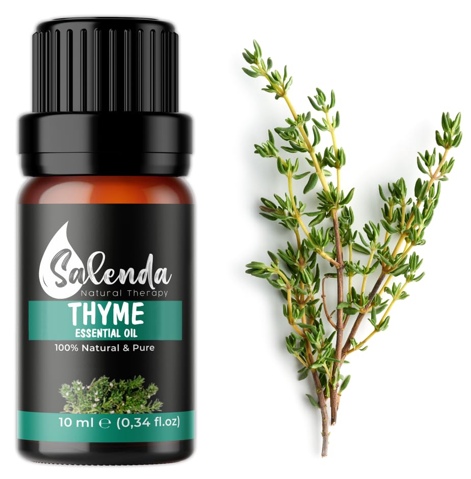 Thyme Essential Oil by Salenda Essential Oils, 100% Pure Thyme Oil for Diffuser and Aromatherapy, Natural for Candle and Soap Making Fragrance, Skin &amp; Hair Care, 0.34 Fl Oz (10 ml)