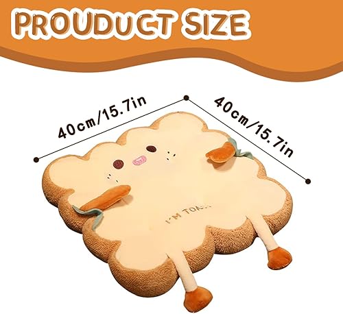 Miniatura 5 de Cojín de pan tostado con expresión agraviada, cojín de felpa Kawaii divertido de peluche para oficina, dormitorio, asiento, cojín de felpa regalo