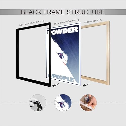 Miniatura 3 de Retro Skiing Sports Canvas Posters Winter Cool Snow Mountain Ski Action Wall Art Extreme Sports Prints Painting For Living Room Apartment Dorm Wall