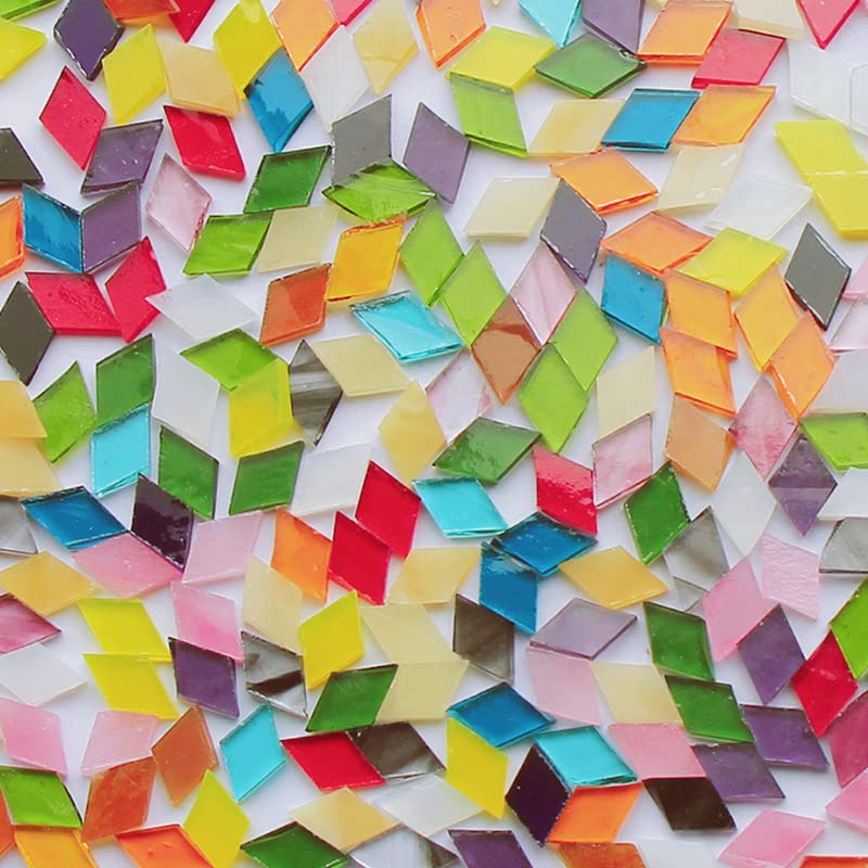 Lyellfe 800g Mosaic Tiles, Mosaic Glass Pieces Bulk in 4 Styles - Image 4