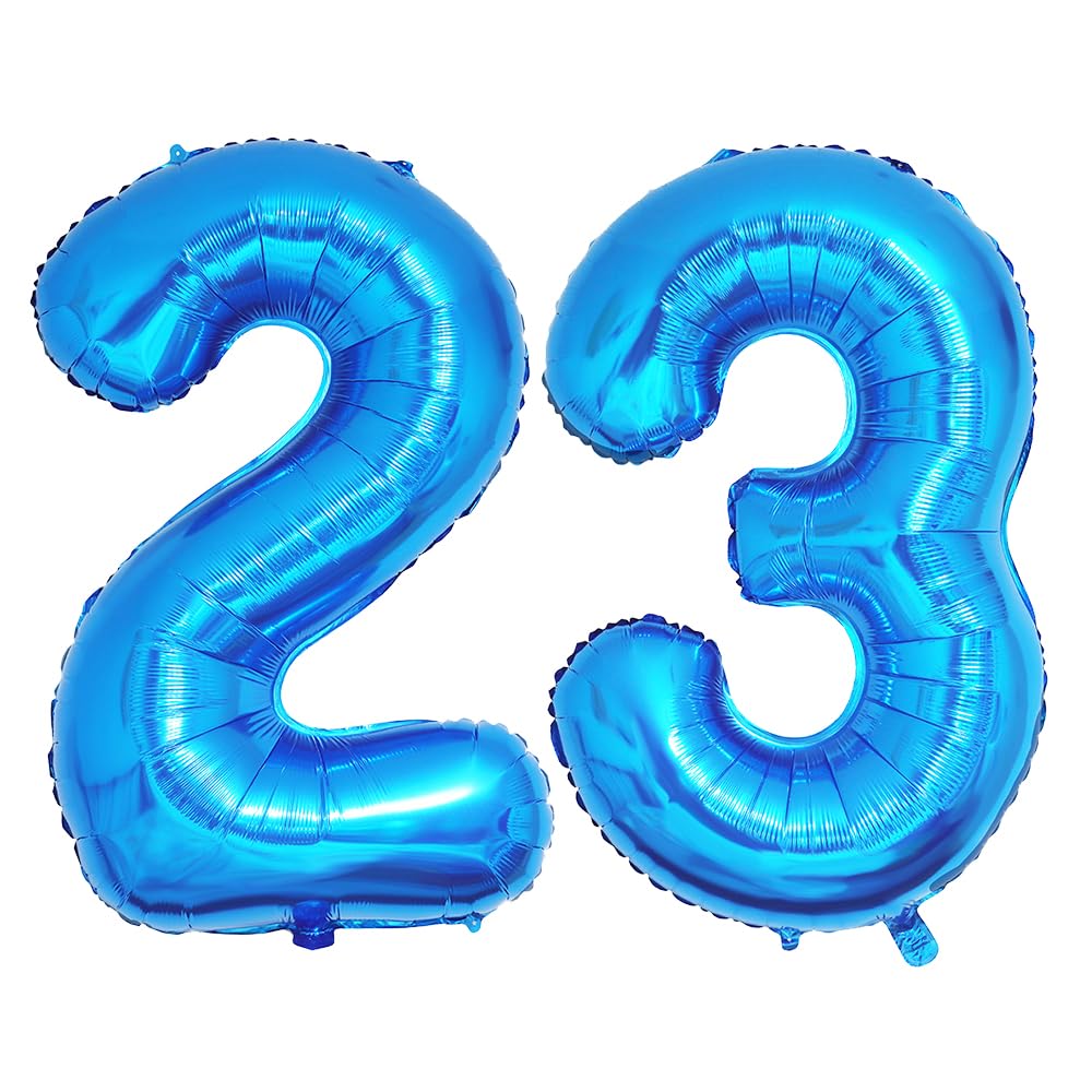 Foil Globo Número 5 Azul 40" (101cm), Inflable Helio o aire, Gigante Numeros 0-9, 10-19, 20-29, 30-100, Grande Globos Decoración para La Boda Aniversario y Cumpleaños Fiestas — view 210