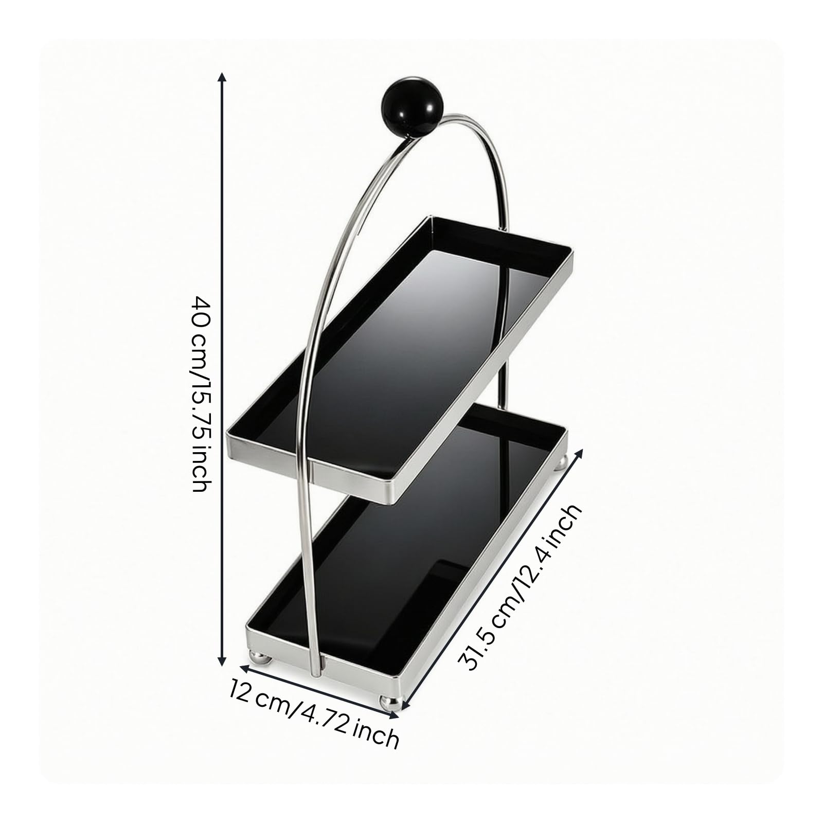 Organisateur Cosmétiques sur Pied Organisateur Maquillage Gran Capacité Étagère Comptoir pour Coiffeuse, Noir