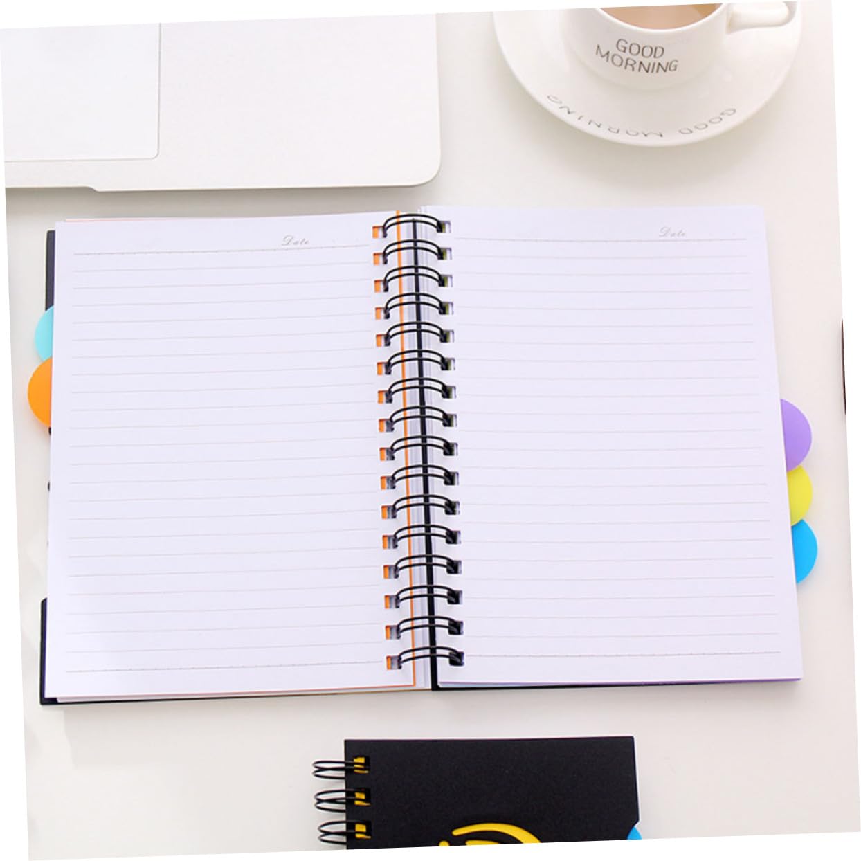 2 Pezzi Blocco Note con Spirale Laterale Colorata Taccuino PP per Appunti e Diario Pagine Spesse Rigate per Scrittura Lavoro e Studio Taccuino Creativo Comfort per Famiglie e