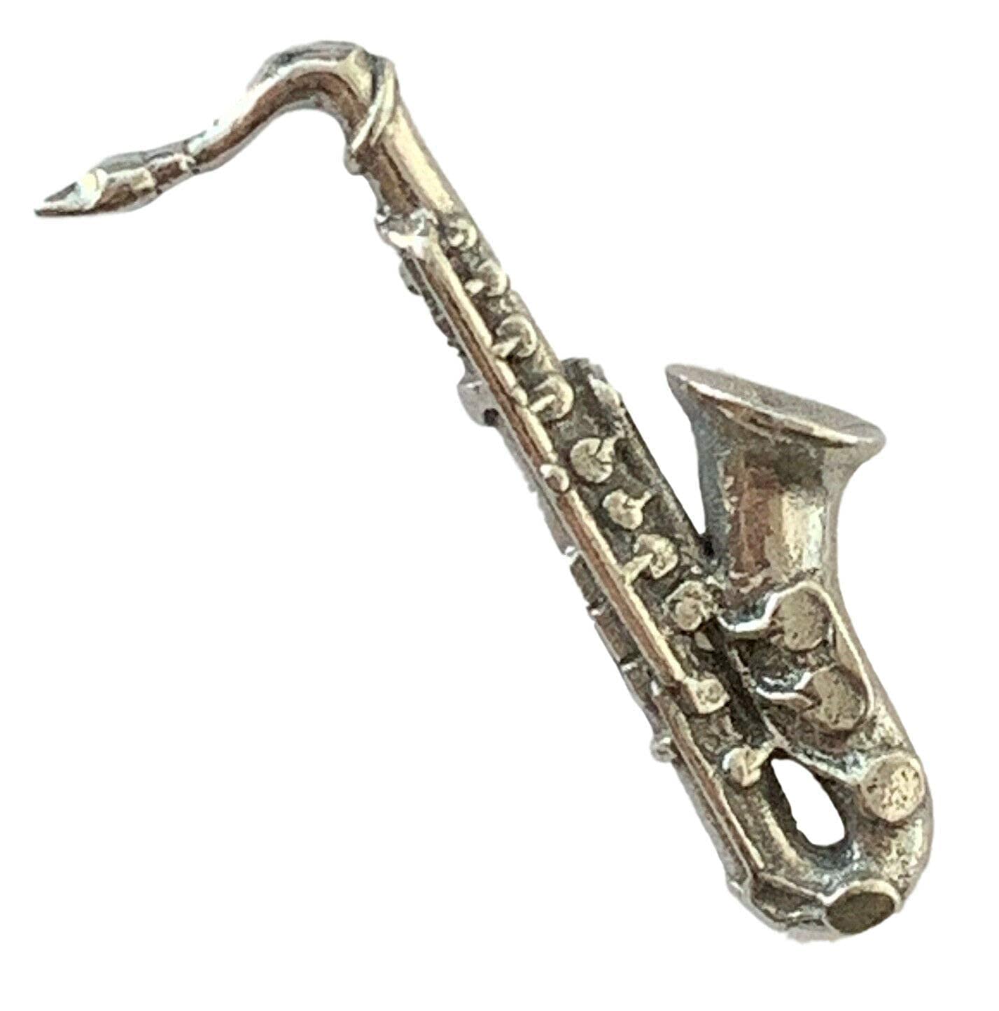 Emblems-Gifts Music Saxophone Hand Made Pewter Lapel Pin Badge + 59mm Button Badge