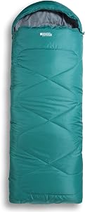 Mountain Warehouse Summit 250 XL Sleeping Bag - Lightweight & Two Way Zip - Camping Petrol (02) Left Handed Zip - Regular Length (200cm)