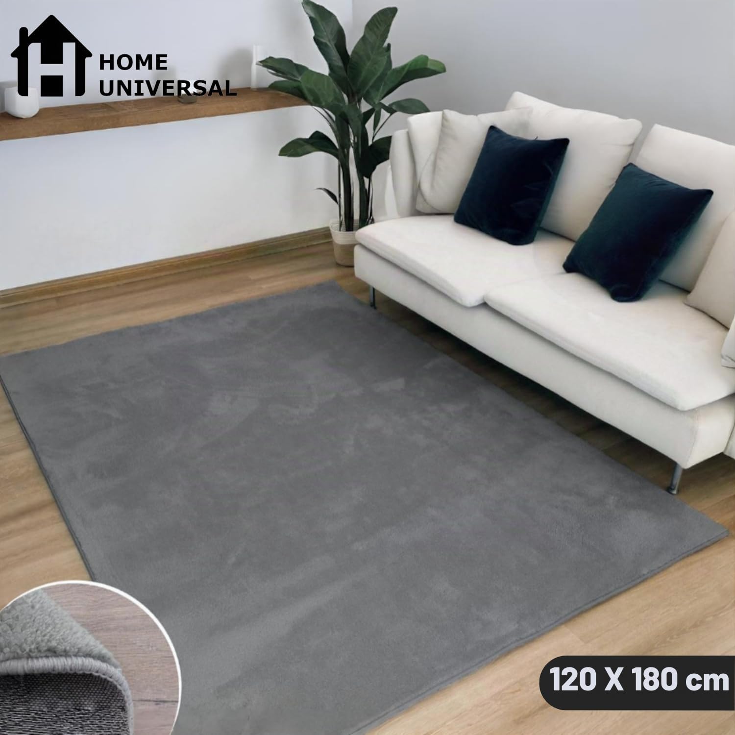 Home Universal® Alfombra Decorativa Interior Tie-Dye, Diseño Moderno en Gris, Textura Suave, para Salón y Dormitorio (Gris Claro, 120X180CM)