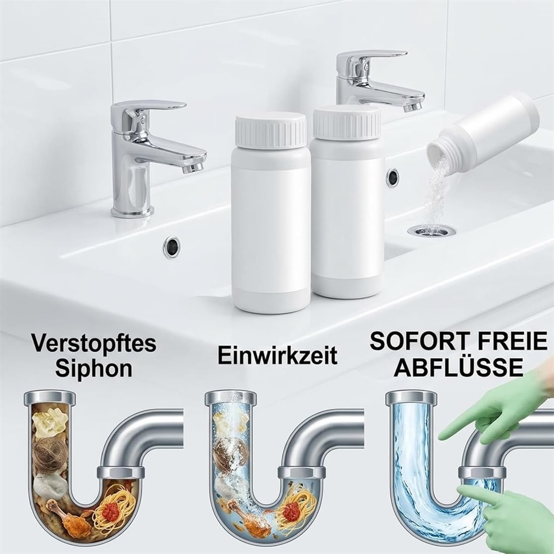 Rohrreiniger Multifunktionaler Abflussreiniger 4 Stück – Flexibles Reinigungswerkzeug für Küchenabflüsse, Waschbecken & Abwasserrohre – Effektiv gegen Haare, Fett & Essensreste
