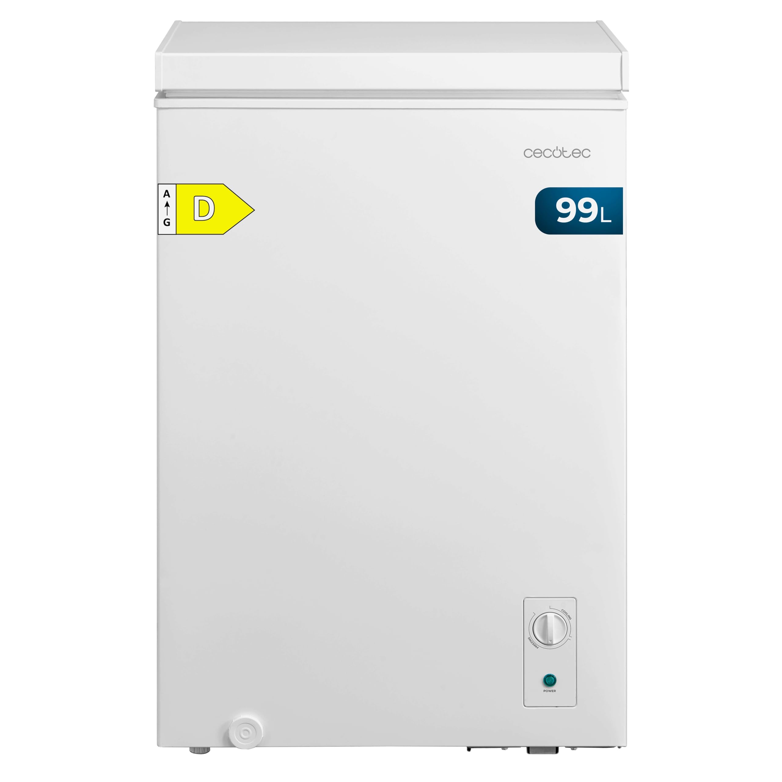 Cecotec Horizontal Freezer 99L Bolero CoolMarket Chest 99M White D. Basket with Handles, LED Mechanical Control, UltraContact D-Cool, Dual Function, ZeroG Door (80º-30º), Fast Freezing, Compact