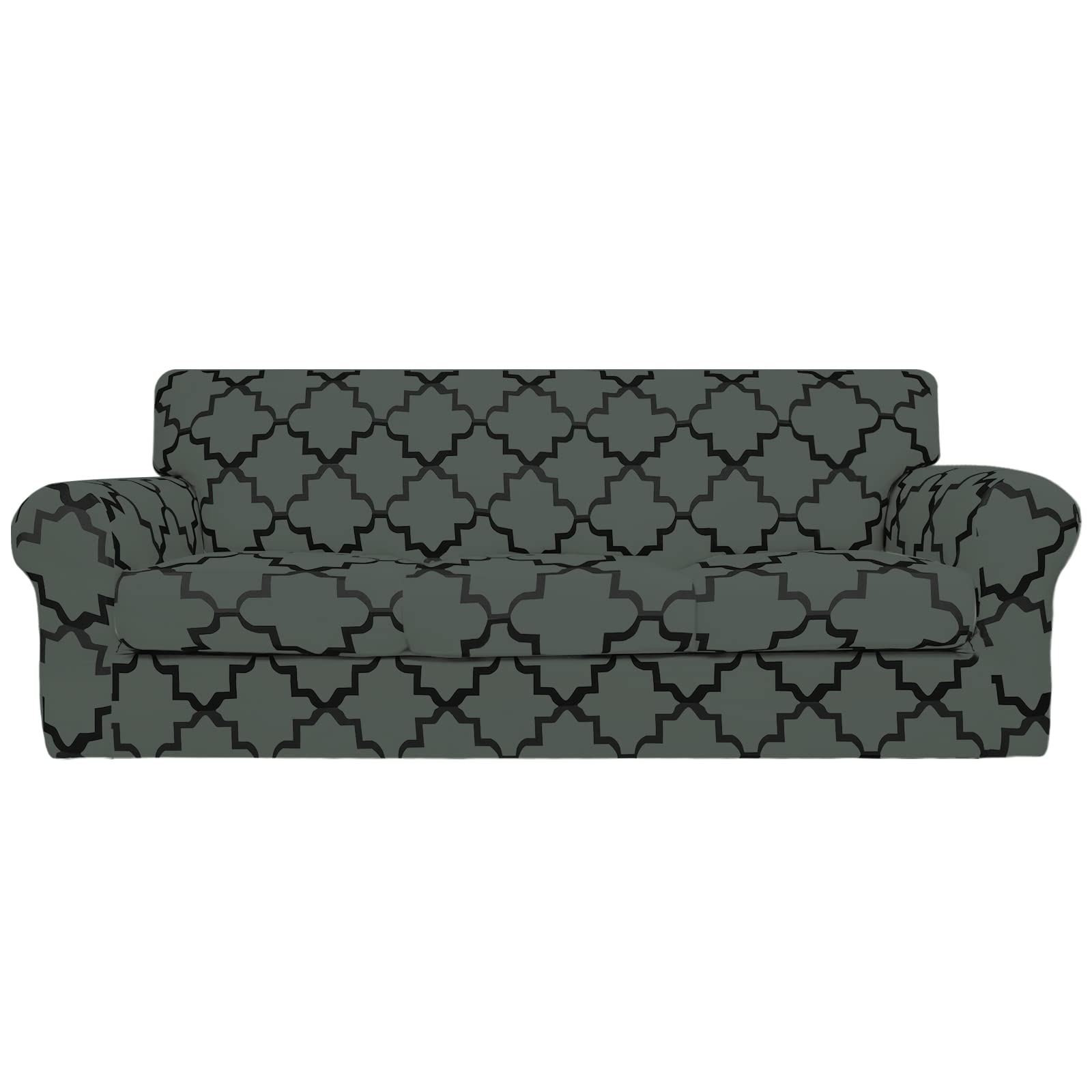 Easy-Going 4 Pieces Stretch Sofa Cover for 3 Cushion Couch Washable