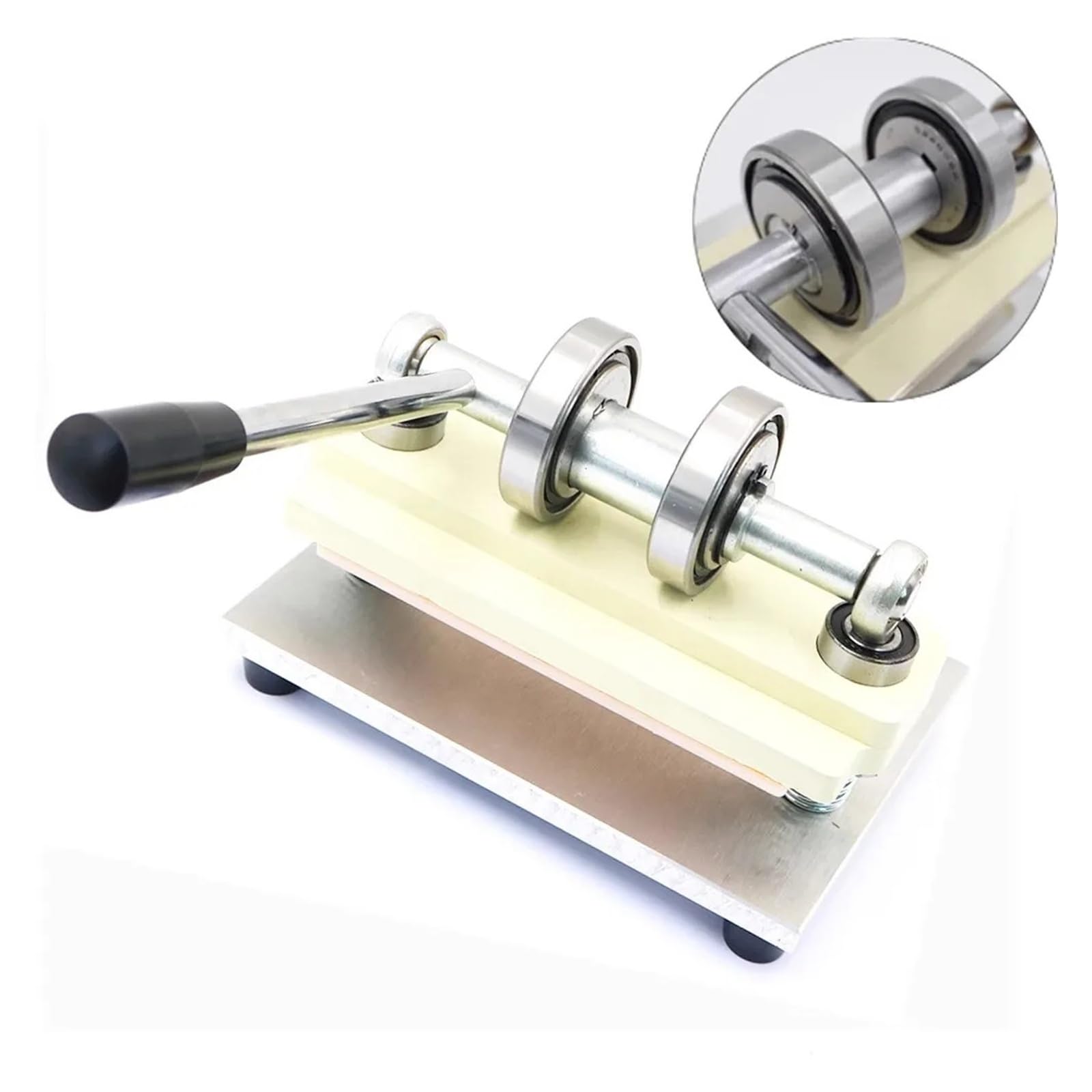 Macchina fustellatrice per pelle a doppia ruota da 0,8 T, pressa manuale fai-da-te, taglierina per carta fotografica/fogli in EVA, punzonatrice e goffratrice per molteplici scenari di applicazione.