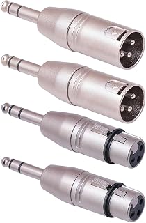 Seefeful 1/4" TRS to XLR Adapter 4-Pack: 2 Male & 2 Female Balanced Quarter Inch to XLR for Mixers, Mics, Amps