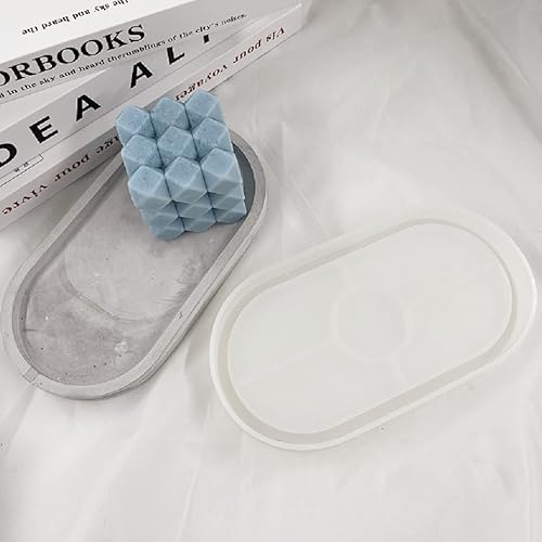 Miniatura 8 de 3 bandejas ovaladas grandes, medianas y pequeñas, molde de resina epoxi, cenicero, maceta de concreto, molde de silicona, moldes de manualidades,