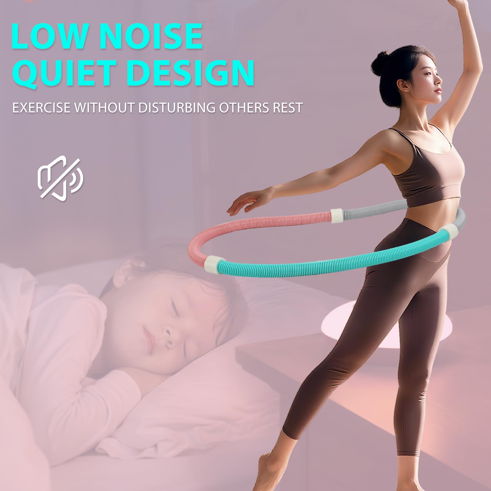 Cerceau de fitness pliable, pas de dommages à la taille, convient pour le fitness à la maison et le transport de voyage
