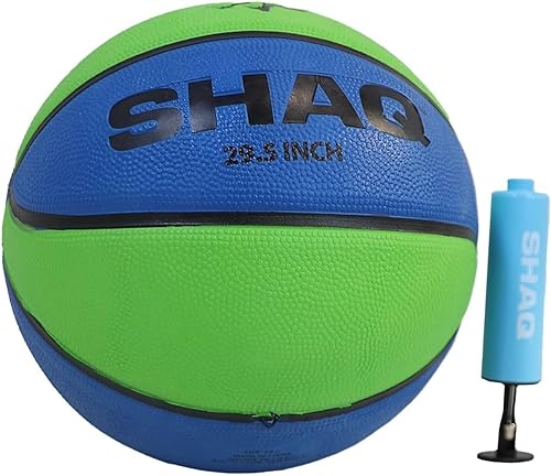 Miniatura 11 de Shaq Baloncesto compuesto oficial tamaño 7 con mini bomba de 29.5 pulgadas para interiores y exteriores, agarre duradero