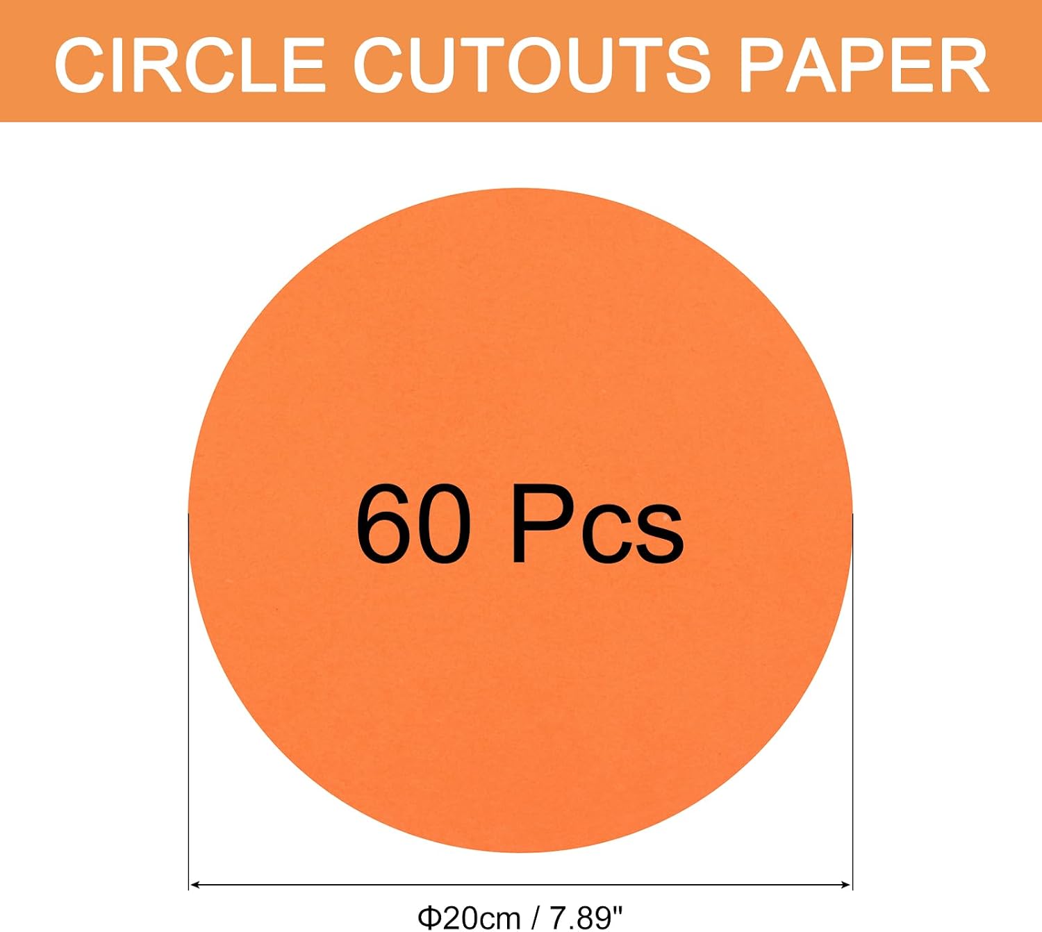 MECCANIXITY 60 PCS Orange Circle Cutouts Paper, 8 Inch Round Cutouts 200gsm/75lb Circle Cardstock for DIY Crafts Classroom Bulletin Board Decoration