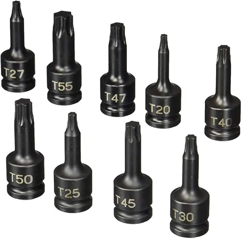 Grey Pneumatic 1200T - Juego de llaves de vaso de impacto de estrella interna de 9 piezas de 38 pulgadas