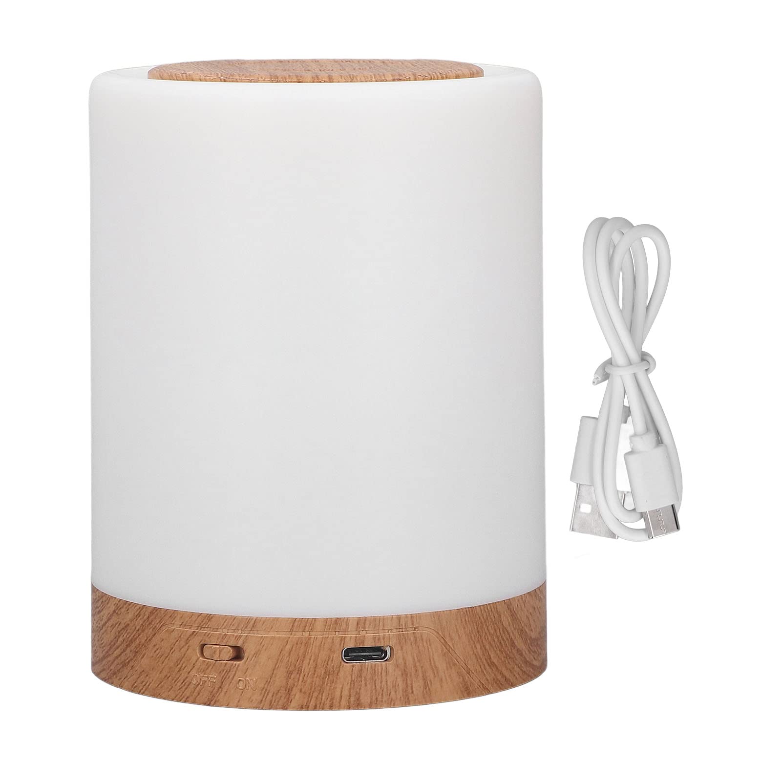 Lampe de chevet LED tactile veilleuse RVB grain de bois pour maison et chambre
