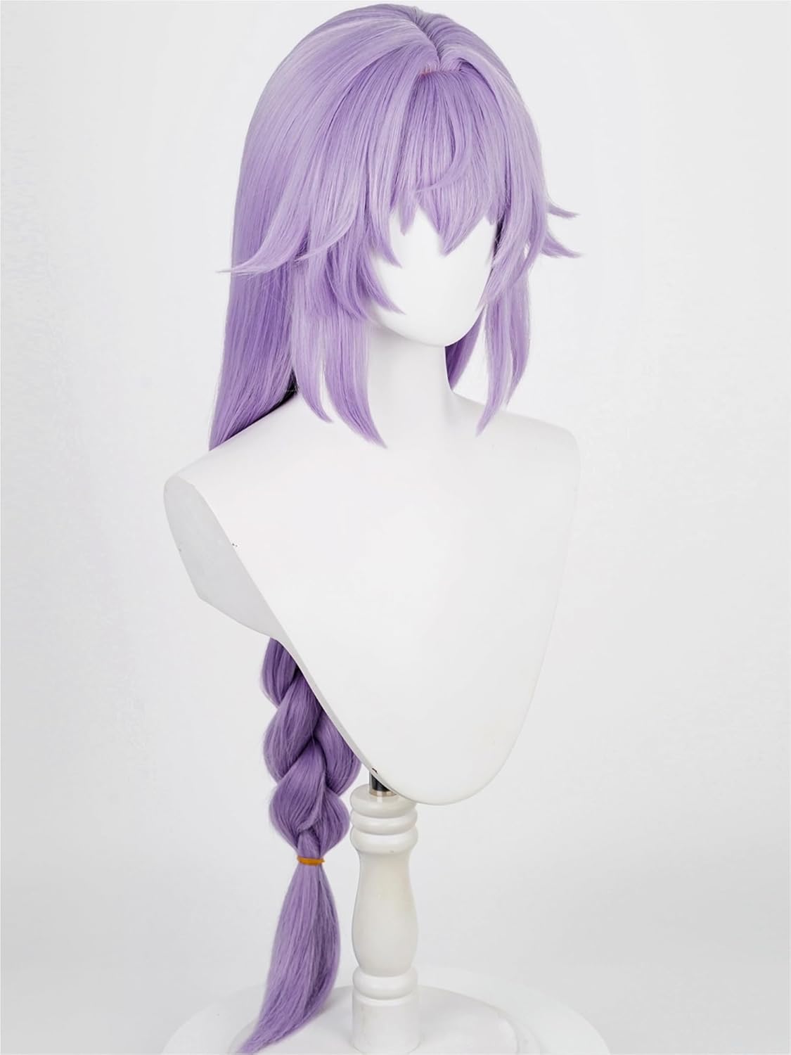 Half and Half Baiheng Cosplay Wig 35.4'' Long Purple Anime Braid Wig with Bangs Synthetic Hair for Women Halloween Party Daily - Image 5
