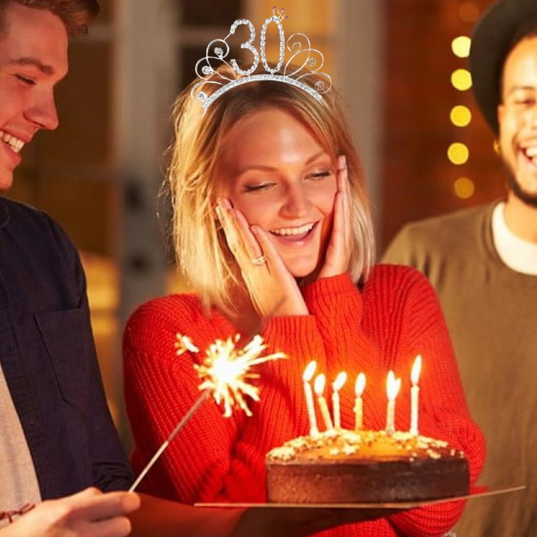Fascia E Corona Per 30° Compleanno Donna – Oro Rosa – Set Con Scritta '30 & FABULOUS' E Tiara 'FABULOUS'