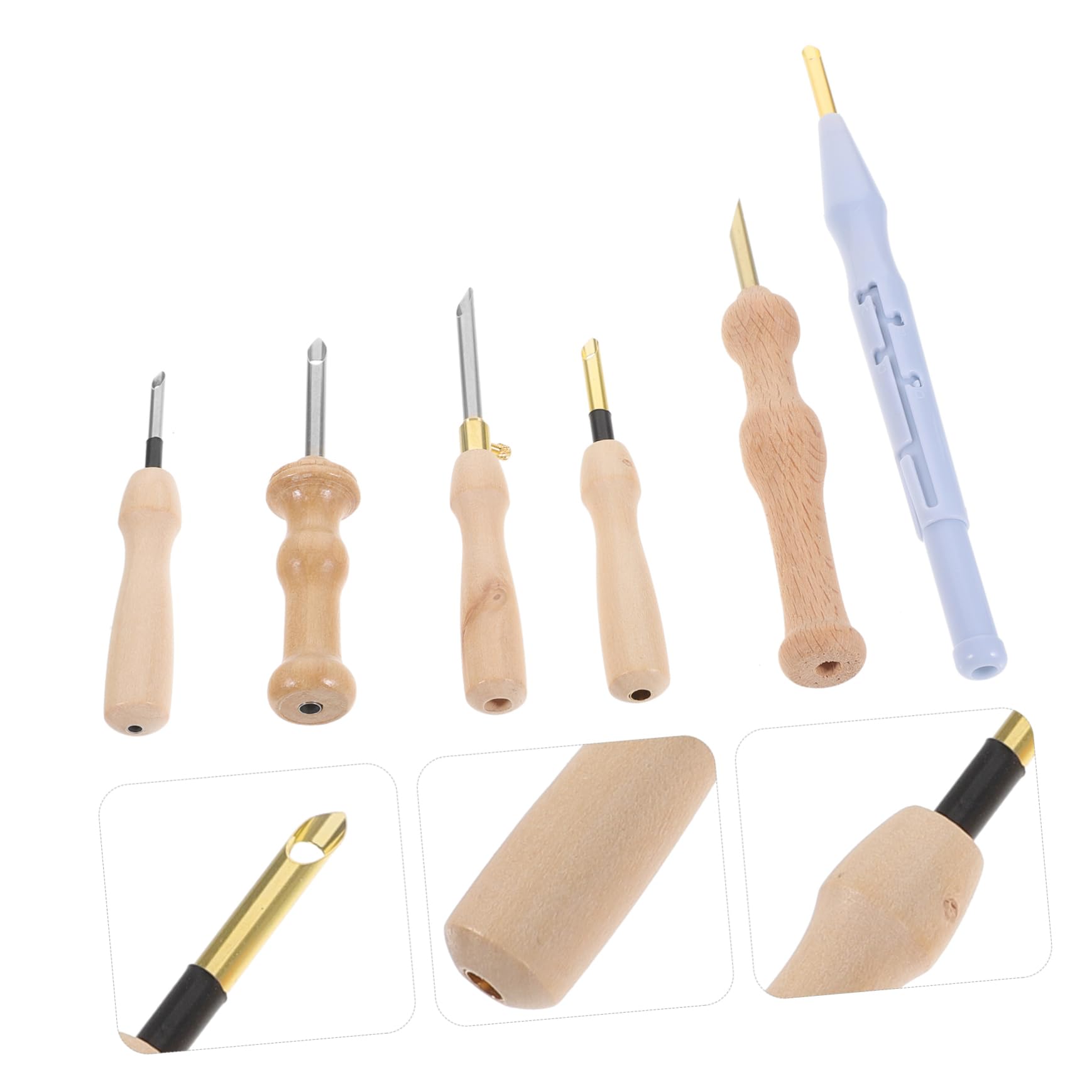 SHINEOFI 12pezzi Kit Di Aghi Per Punzonatura Con Manico Legno Di Strumenti Per Ricamo Aghi Per Feltro e Cucito Per Progetti Artigianali e Decorazioni Fatte Mano
