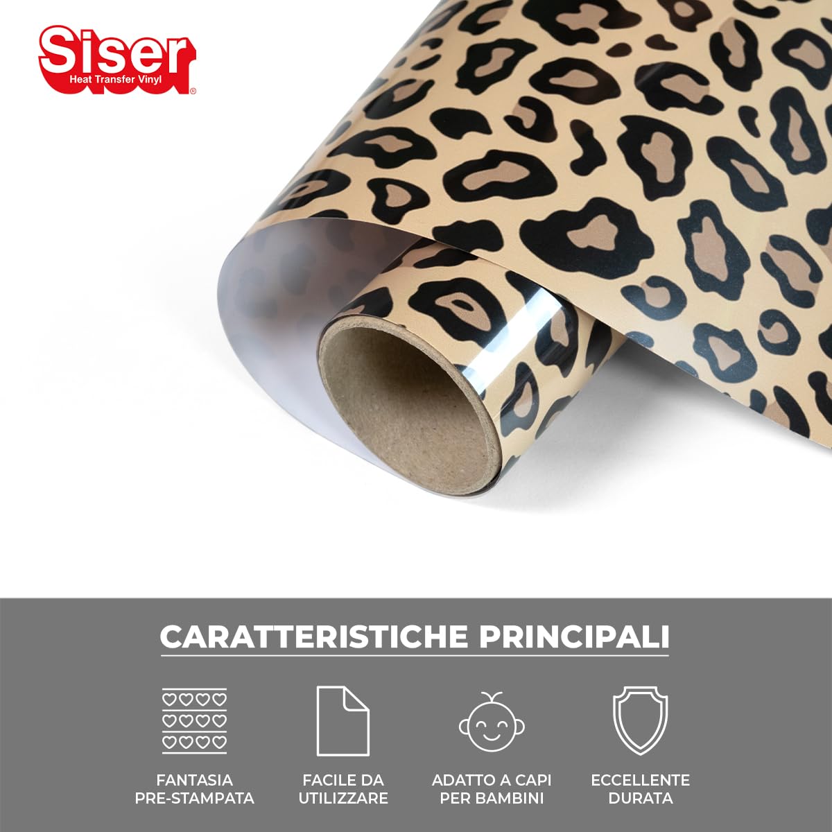 Siser Easypatterns PLUS Leopard Tan, 30cm x 0,5 mt, Vinile Termotrasferibile Termoadesivo per la Personalizzazione di Abiti, Accessori e Tessuti d'Arredo, Materiale per hobby Creativi