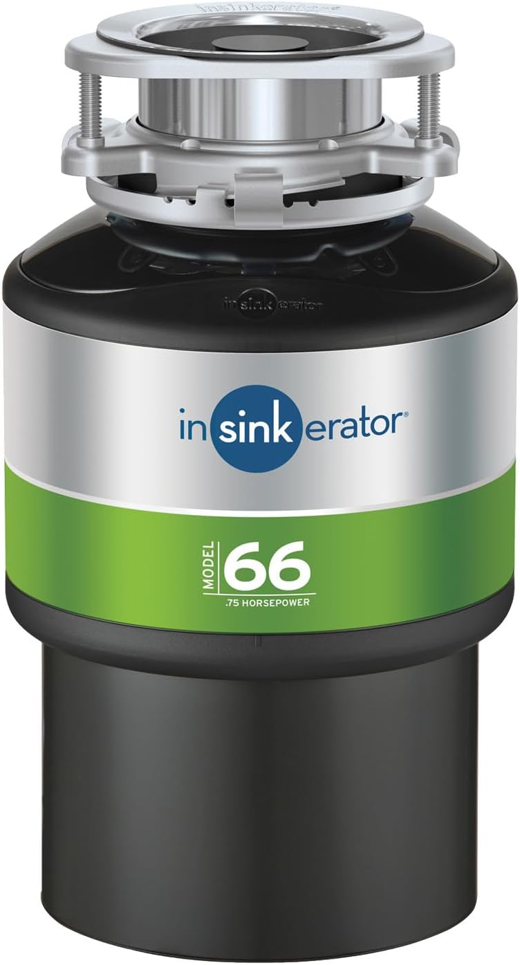 InSinkErator Model 66 Waste Disposal Unit with Air Switch - Food Waste Disposal Unit for Sink Use w/Instruction Manual - Kitchen Sink Accessories and Gadgets - 18.5 x 18.5 x 31 cm - Black