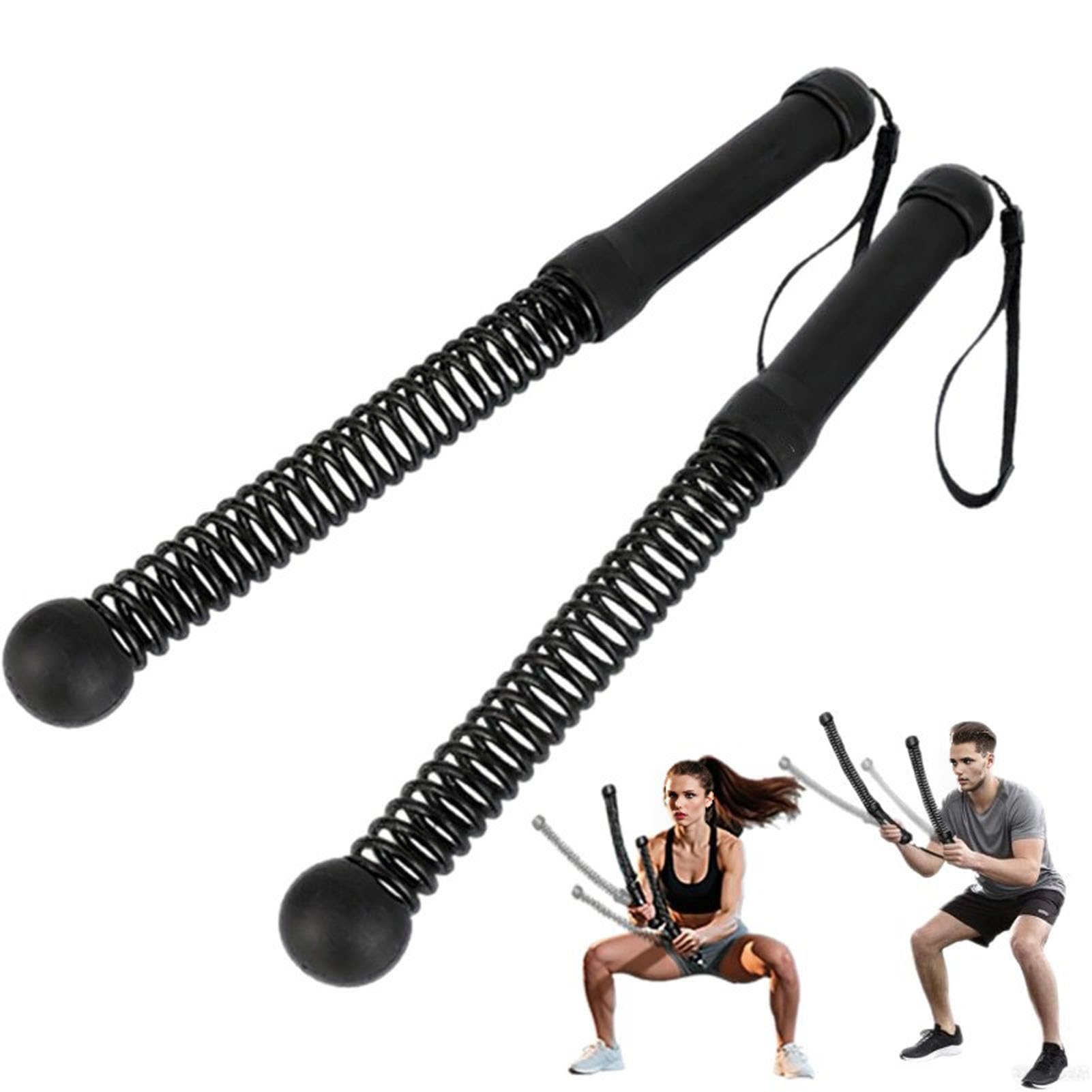Hislaves Men's Black Weighted Ropeless Battle Ropes,Battle Ropes For Home Workout, Wo Arm Exerciser For Indoor Outdoor Home Gym Office Strength Workout (Black)