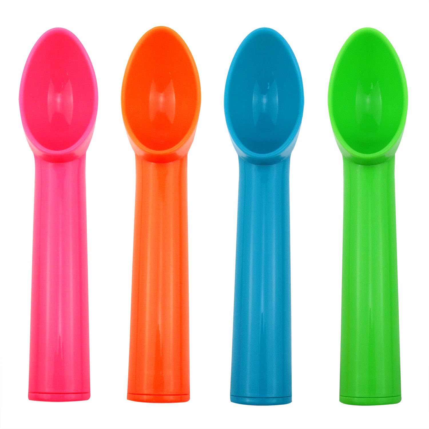 Set 4 Palette Per Gelato In Plastica – Colorate (Arancione, Verde, Blu, Rosa) – 18,2 Cm – Per Frutta E Dolci
