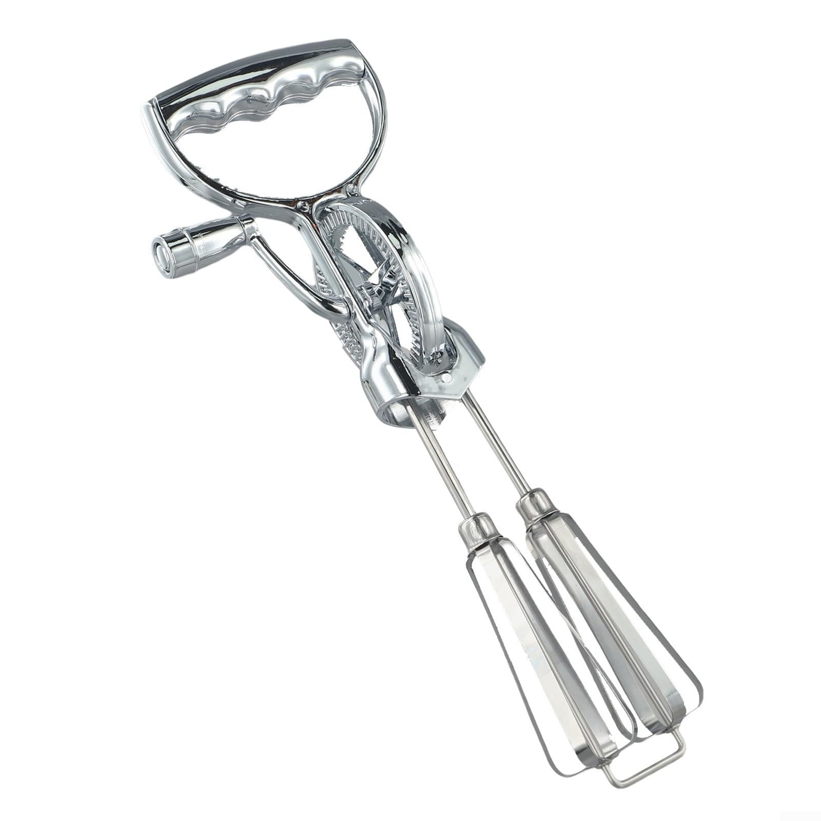 For Egg Beater Rotary Hand Whisk with Stainless Steel Double Circular Stirring Head and Hand Crank for Cooking