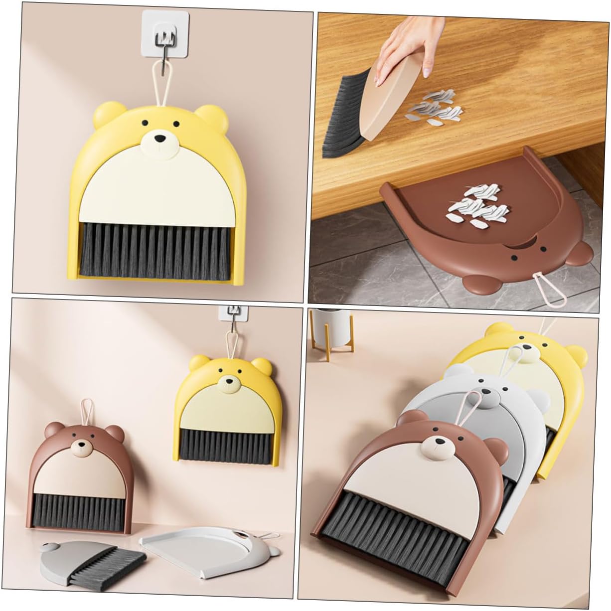 Mini Broom and Dustpan Set for Kids Lightweight Desktop Cleaning Tools Cute Design for Teaching Responsibility for Home and School Use