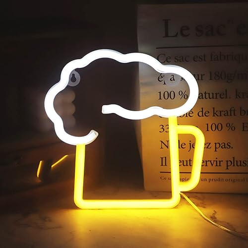 Miniatura 2 de Letreros de neón de cerveza con luces LED de neón para decoración de pared, luces de busch para cueva de hombre, USB o pilas, regalos de cerveza