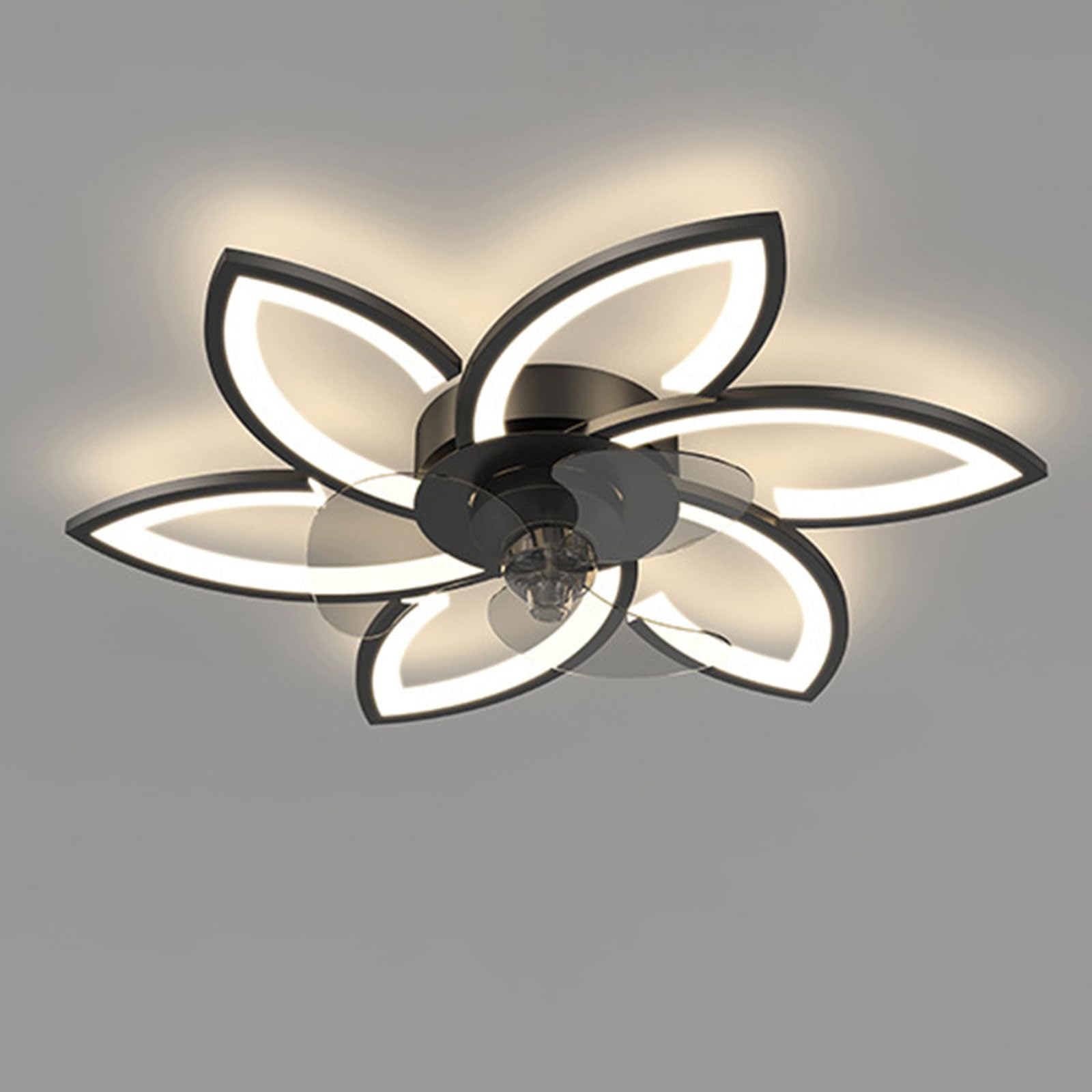 SXDMOUBK Modern 31in Ceiling Fans with Lights and Remote Dimmable LED Fan Light Flush Mount for Bedroom Lounge Room Living Mute 6 Wind Speeds