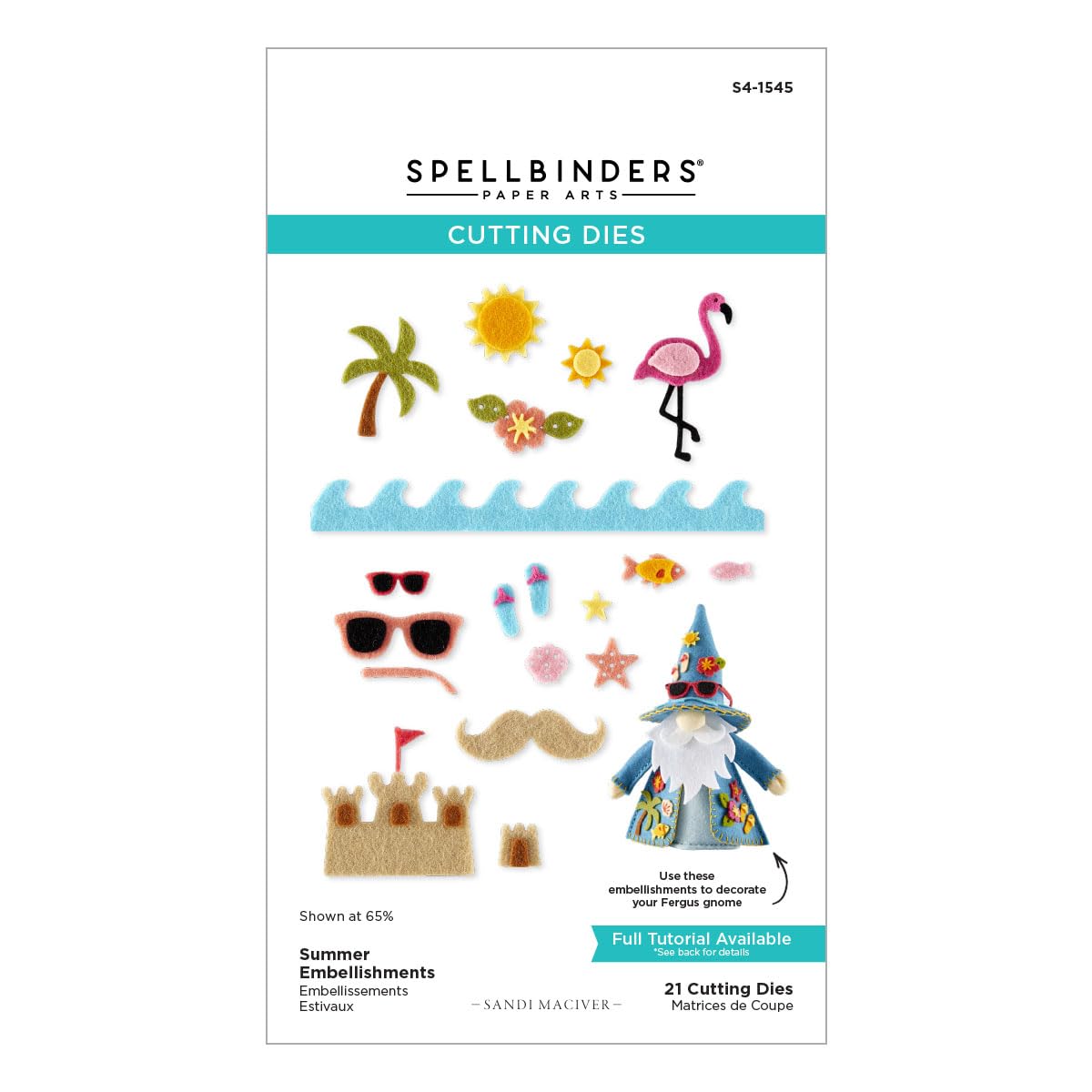 Summer Embellishments Etched Dies by Sandi Maciver