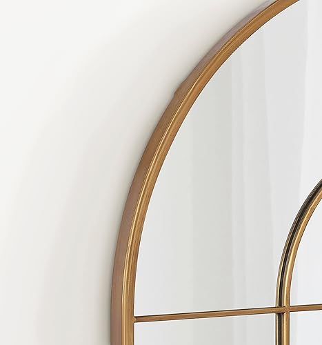 Miniatura 5 de Kate and Laurel Solei - Espejo moderno y elegante de metal con capa mínima y marco elegante, 30 x 30 pulgadas, color dorado