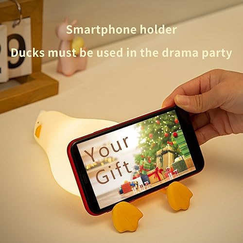 Miniatura 6 de Benson - Luz nocturna plana de pato de crisis existencial, lámpara de pato de crisis existencial, lámpara recargable de 3 niveles, luz nocturna de