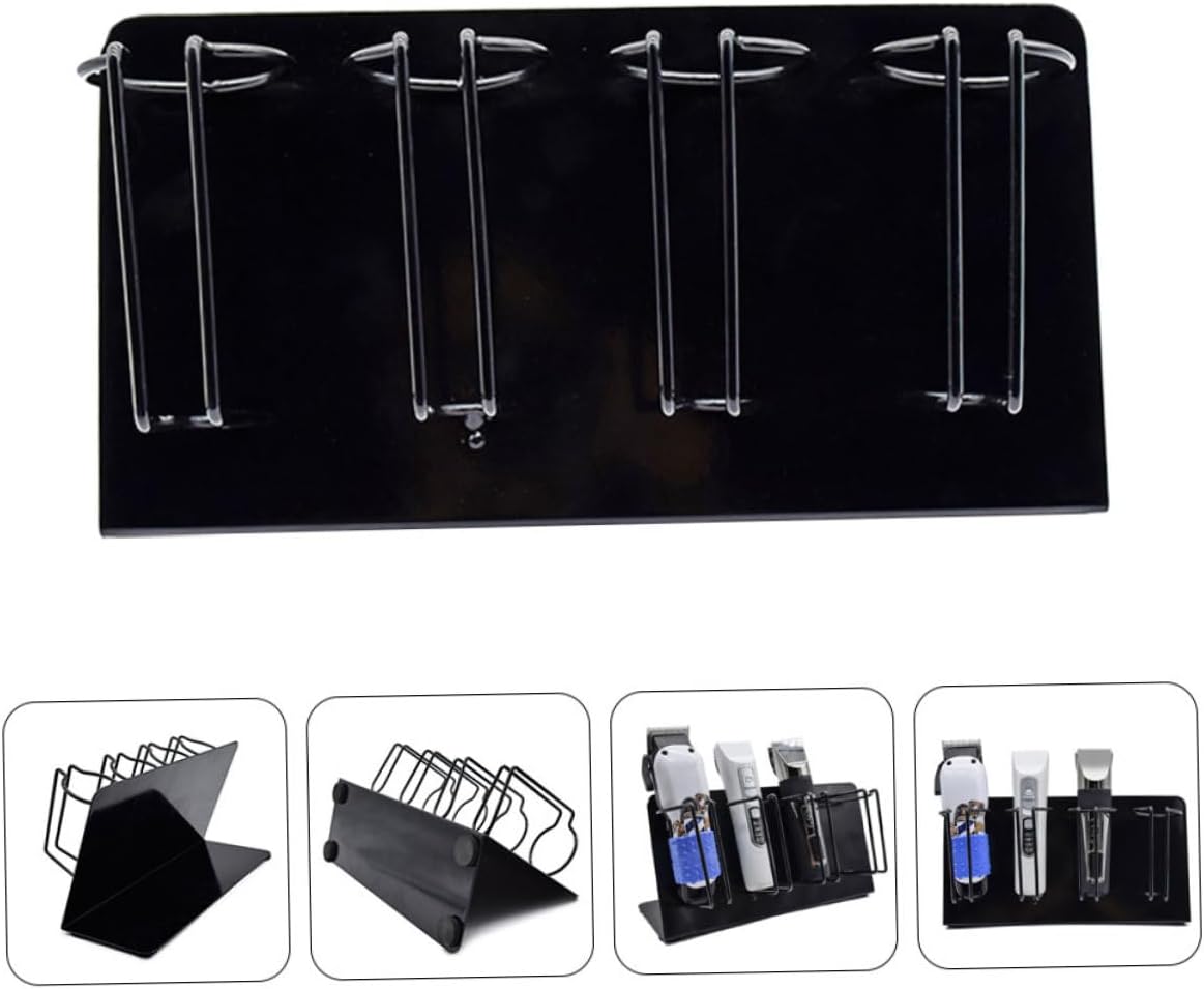 Stainless Steel Electric Clipper Holder Stand Hair Trimmer Rack Organizer with Sections for Efficient Tool Storage Compatible with Hair Clippers and Shavers