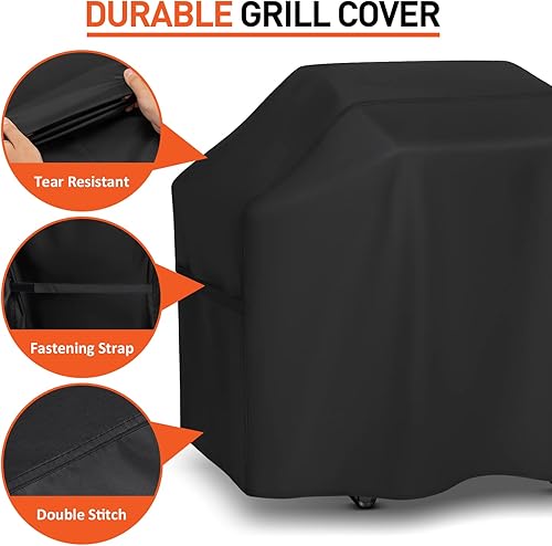 Miniatura 5 de Arcedo Funda para barbacoa de 52 pulgadas, cubierta para parrilla al aire libre, impermeable y resistente a la decoloración, protección para todo