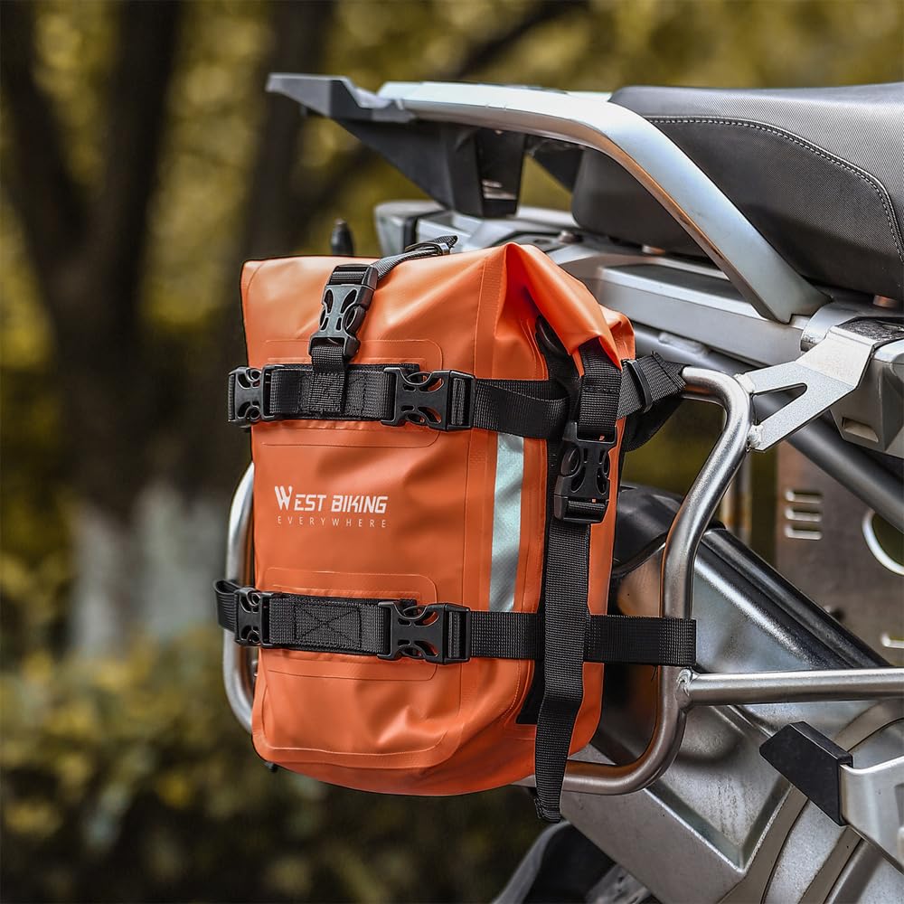 Irfora Motorrad-Stoßstangentasche, wasserdicht, 5 l, Motorrad-Seitenrahmen-Tasche, Motorrad-Sturzbügel-Tasche, universelle Motorrad-Reitwerkzeuge, Aufbewahrungstasche, Motorrad-Zubehör