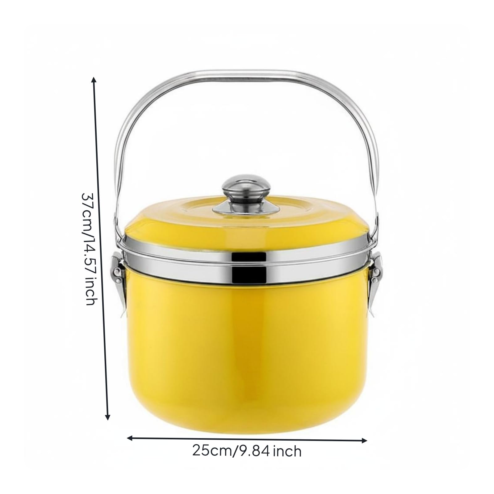 Pentola Termica Pentola a Cottura Pentola Isolante Contenitore Termico Pentola da Stufato con Tenuta Del Calore E Coperchio Doppio per Servire Pasti, Giallo, 9 L