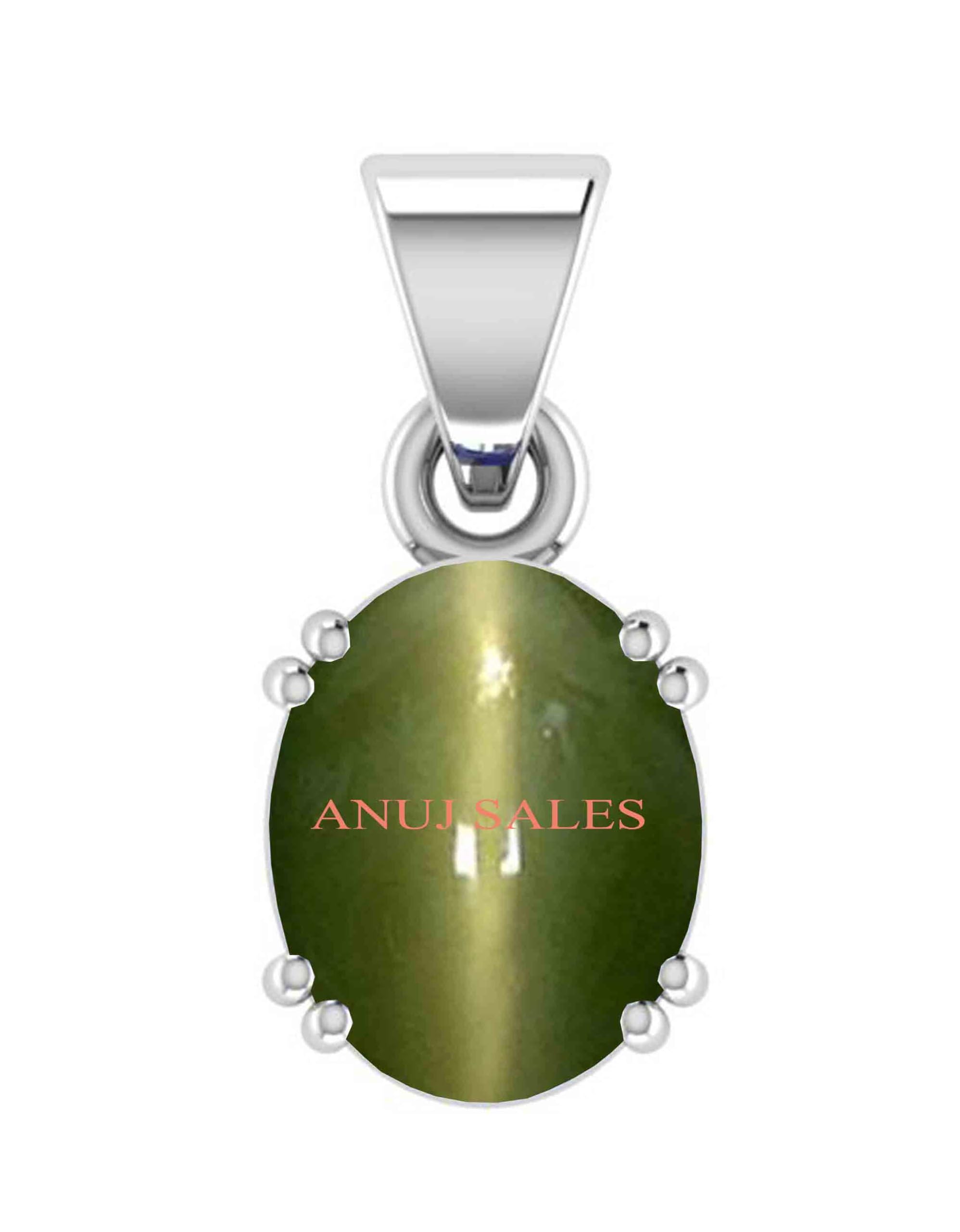 12.25 Carat Cat’s Eye Pendant Lehsunia Ketu Stone Cats Eye Original Natural Oval Silver Plated Pendant Precious Astrological Stone Pendant-image-19