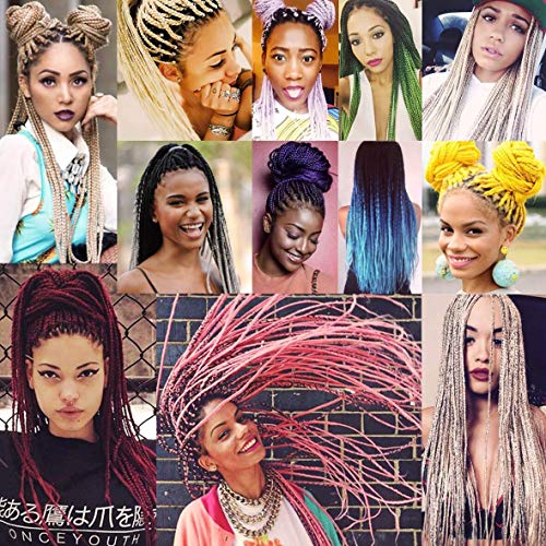 Xtrend 6Pcs 3 Tone Ombre Braiding Hair Crochet Braids 24 Inch Synthetic Hair Extensions Jumbo Braiding Hair Extension For Box Braiding Hair 100G/Pc (6 Pieces, C17#) #TOP5