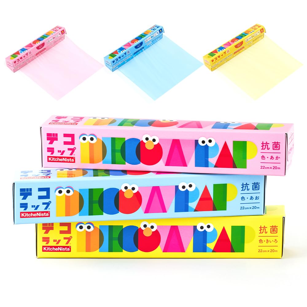 Amazon.co.jp: キッチニスタ デコラップ 抗菌 3色セット あか あお