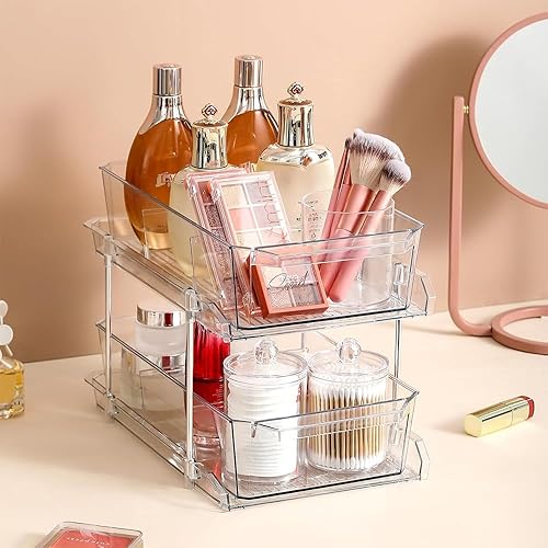 Miniatura 6 de Paquete de 4 dispensadores Qtip para bolas de algodón, hisopos, almohadillas redondas, hilo dental  Juego de tarros de boticario de plástico