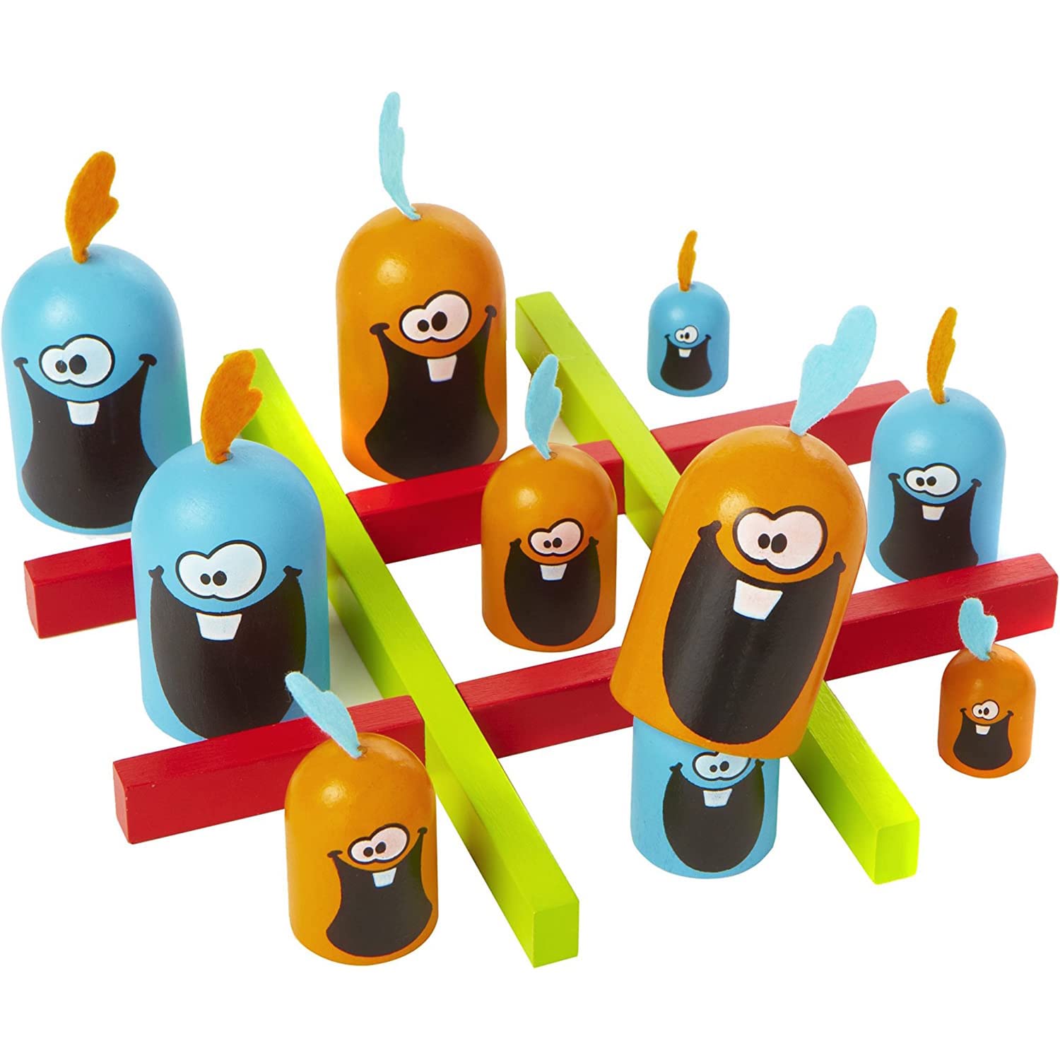 LUXTE Big Eat Small Tic Tac Toe Game Set - Gobblet Gobblers Board Game,Board Game Indoor, Surprise Tic Tac Toe,Parent Child Interactive Toys Toys for Kids(Style B) (NMM-2348GJKB)