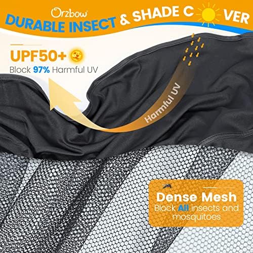 Orzbow Baby Mosquito Net for Stroller with Sun Shade, Breathable, Black - 1