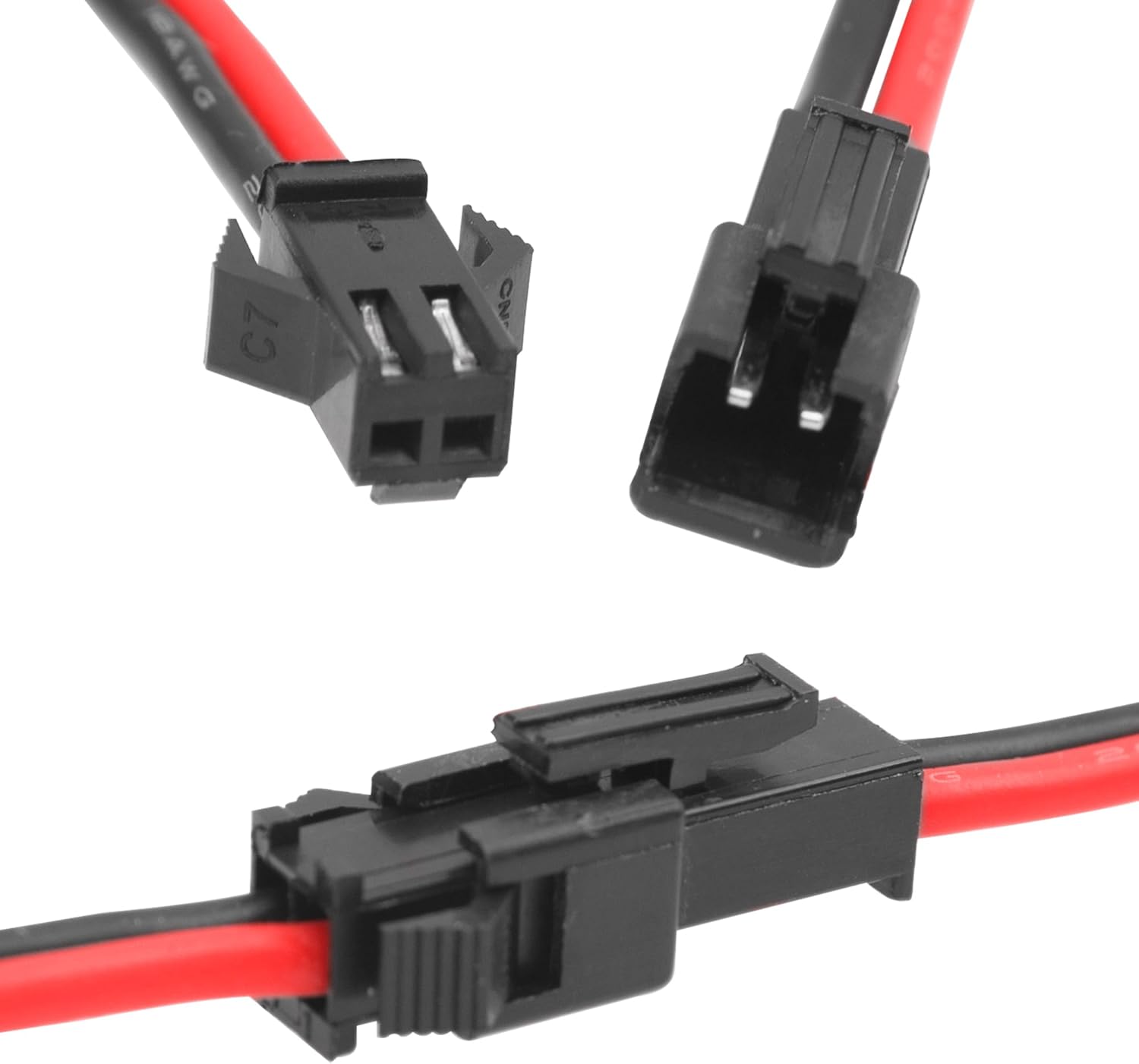 2Pairs Vgoohobby SM-2P Plug to T Plug Adapter Male Female Connector with 18AWG 8CM Silicone Wire for RC Car Drone Boat Lipo Li-ion Battery
