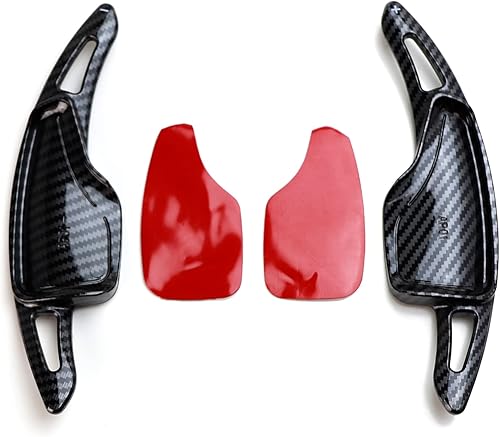 Miniatura 2 de iJDMTOY Extensiones de paletas de cambio más grandes con patrón de fibra de carbono de tejido de sarga compatibles con Chevrolet 2014-2019 C7