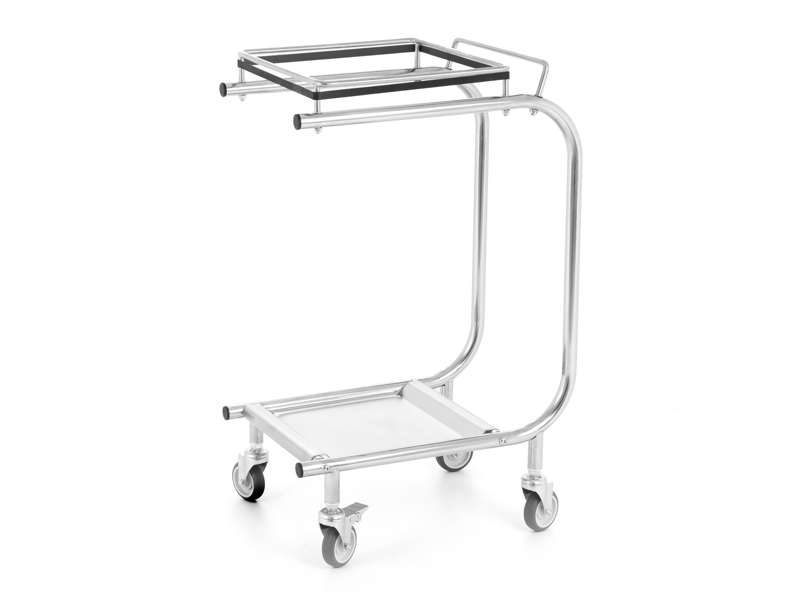 TECHNICA Stojak na worki na śmieci 120 l na kółkach – mobilny uchwyt na worki na śmieci ze stali nierdzewnej, na kółkach, 505 x 355 x 800 mm – wytrzymały stojak na duże worki na śmieci